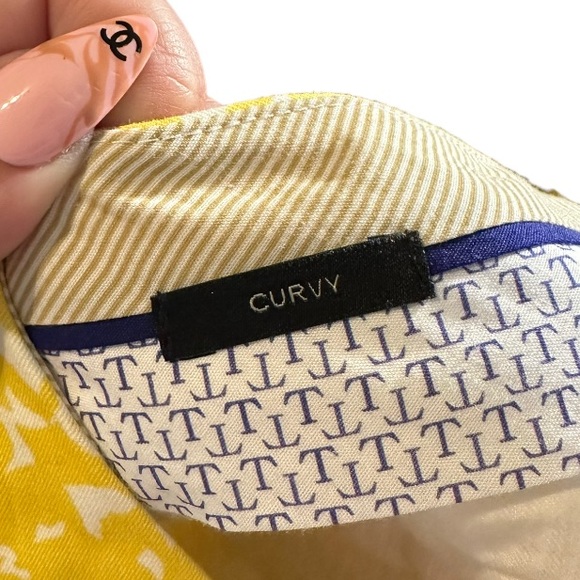 Talbots Cropped Pants Yellow Patterned Size 18W - Picture 7 of 8